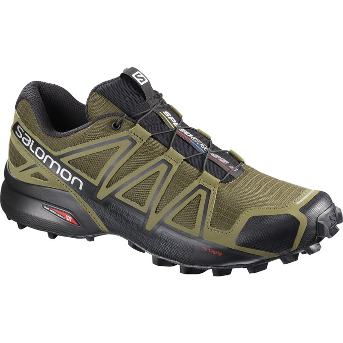 Salomon Israel SPEEDCROSS 4 - Mens Trail Running Shoes - Khaki/Black (GCTR-47293)